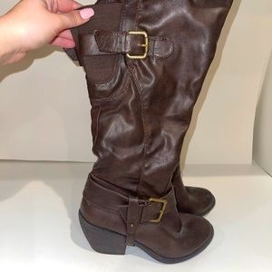 Wide knee high boots